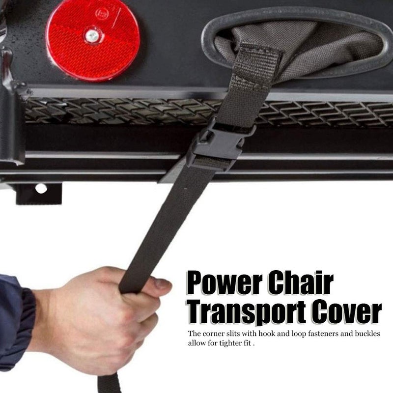 Focket Wheelchair Transport Chair Cover,600D Oxford Waterproof Mobility Scooter Outdoor Storage Cover Lightweight Rain Protector from Dust Dirt Snow Rain - Image 2
